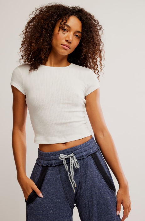 Free People Wait A Minute Baby Tee