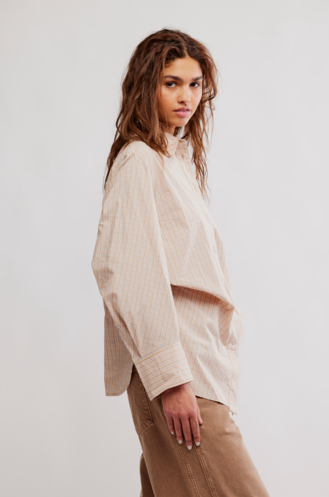 Free People Sabine Striped Articulated Shirt