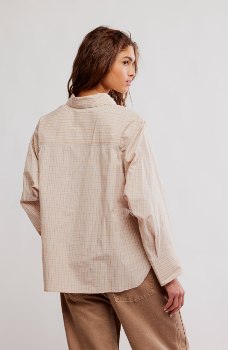 Free People Sabine Striped Articulated Shirt
