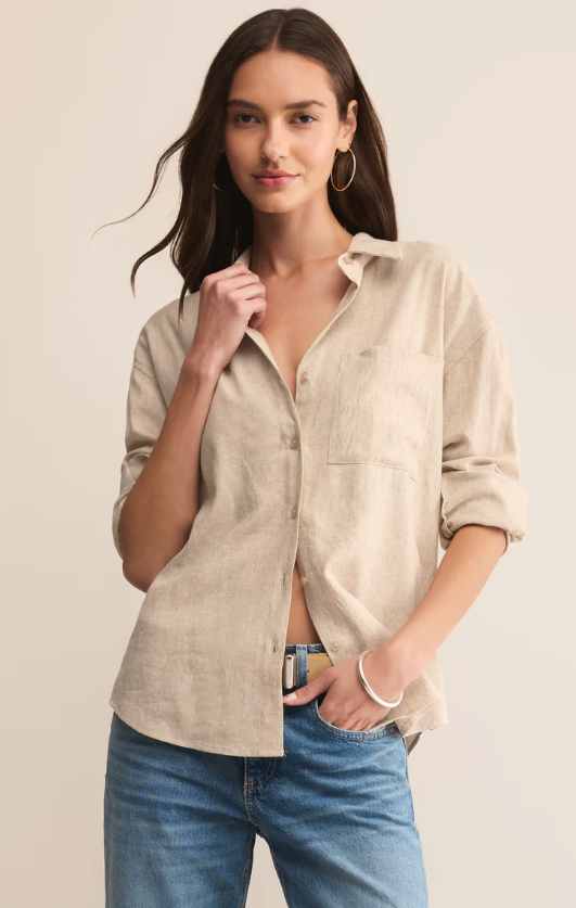 Z Supply Alfie Linen Button Up