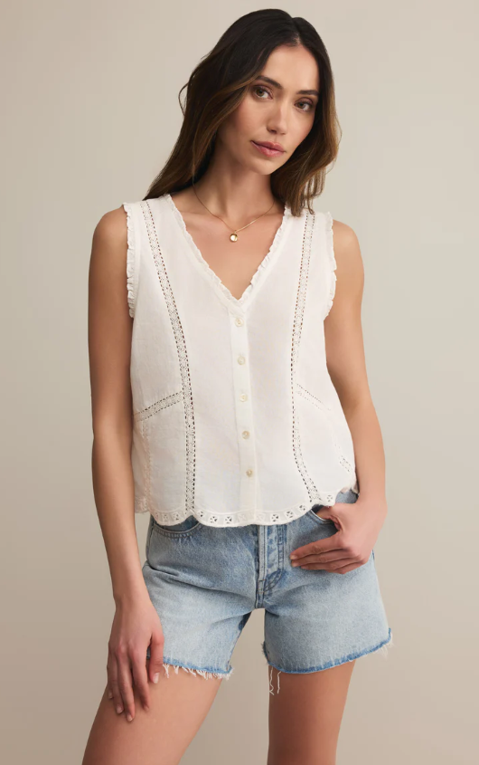 Z Supply Tomi Embroidered Cotton Tank