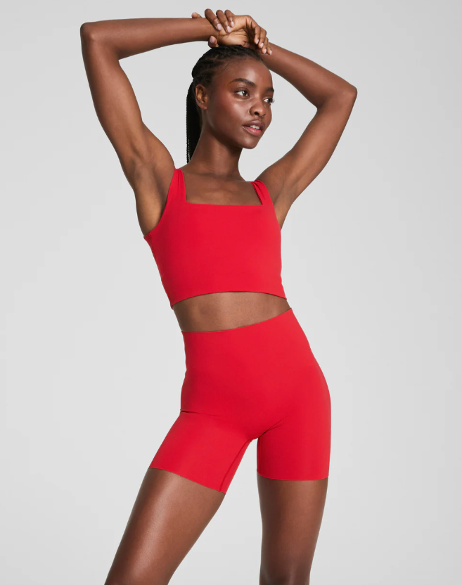 SPANX Get Moving Cropped Square Neck Shelf Tank