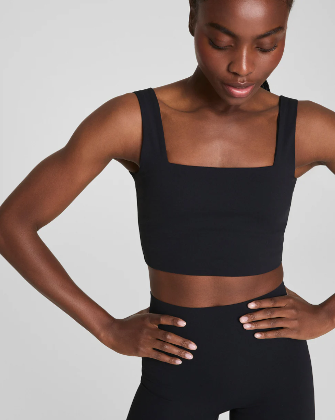 SPANX Get Moving Cropped Square Neck Shelf Tank