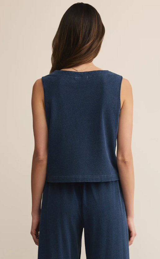Z Supply Solace V-Neck Jersey Denim Tank