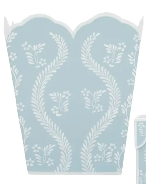Handpainted Trellis Square Wastepaper Basket
