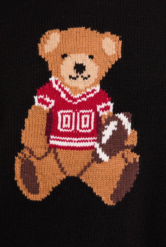 Football Teddy Bear Knit Sweater