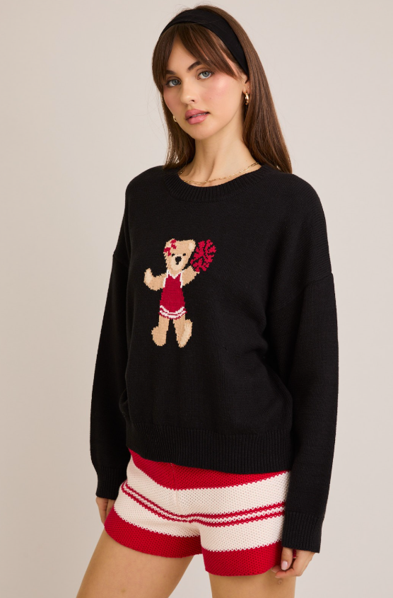 Cheer Teddy Bear Knit Sweater