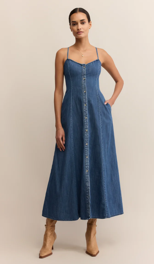 Z Supply Angel Eyes Denim Midi Dress