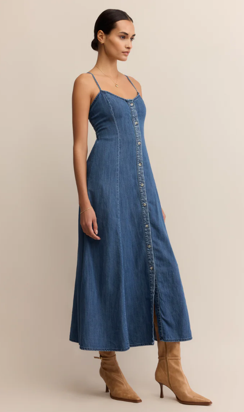 Z Supply Angel Eyes Denim Midi Dress