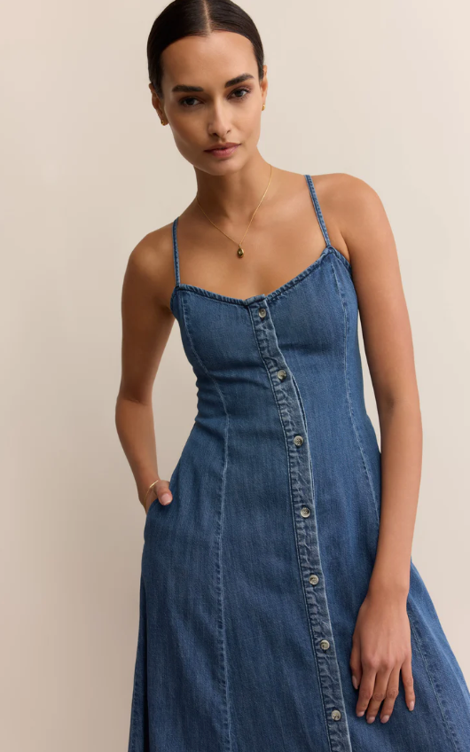 Z Supply Angel Eyes Denim Midi Dress