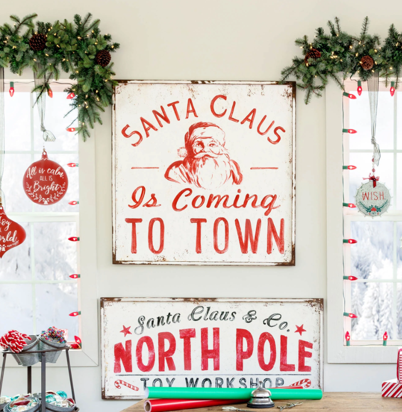 Santa Claus Square Iron Plaque