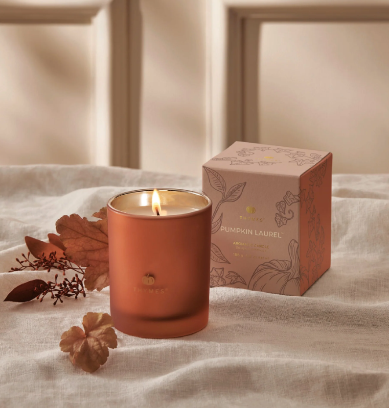 Thymes Pumpkin Laurel Candle with Box