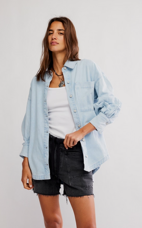 Free People Ashley Denim Shirt