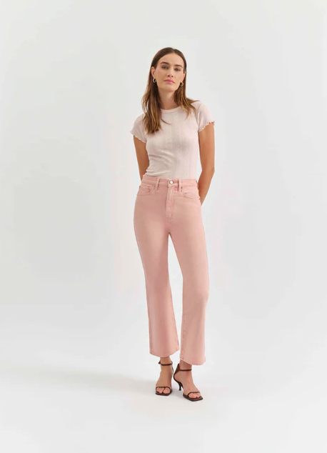 Daze Soho High Rise Ankle Flare - Rosewater