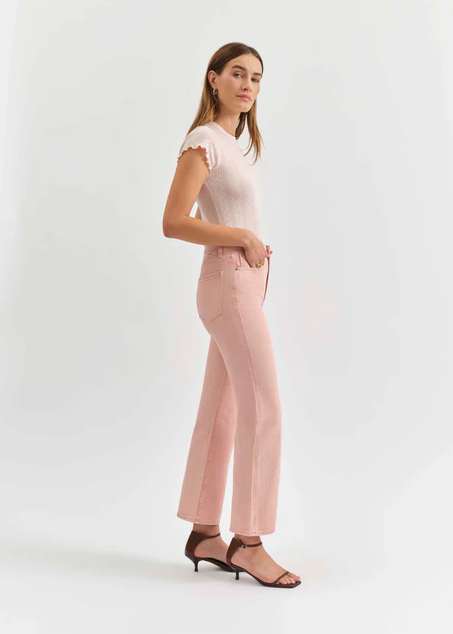 Daze Soho High Rise Ankle Flare - Rosewater