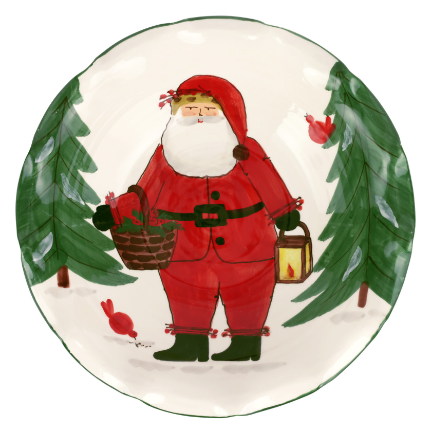 Vietri Old St. Nick Pedestal Fruit Bowl