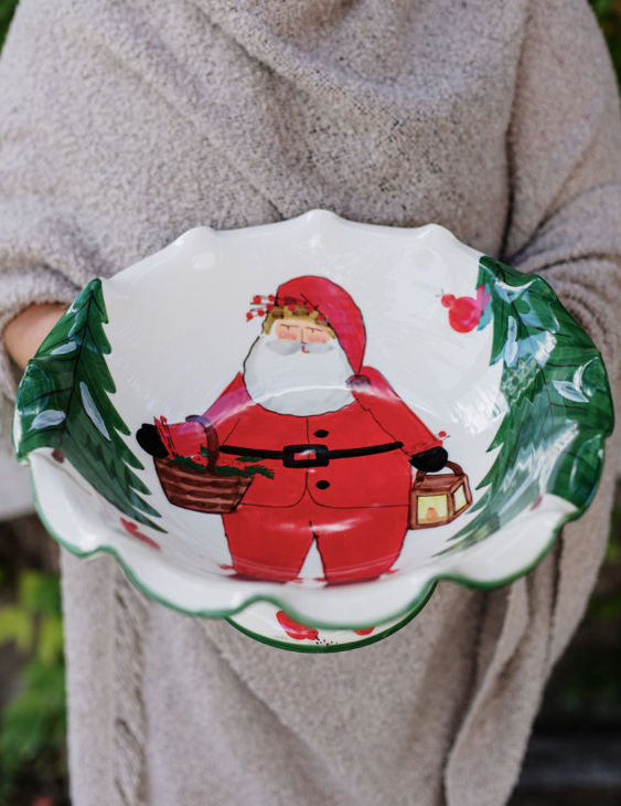 Vietri Old St. Nick Pedestal Fruit Bowl