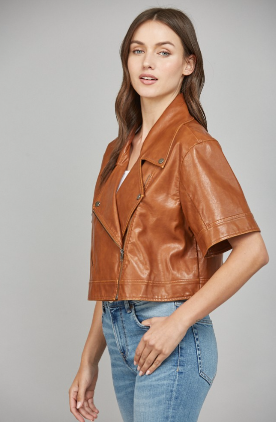 Aviana Short Sleeve Vegan Leather Jacket
