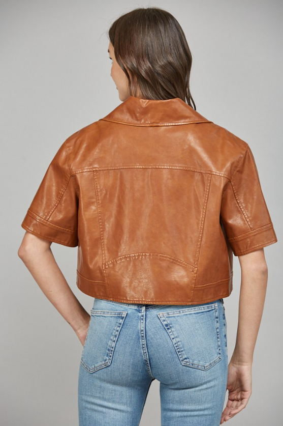 Aviana Short Sleeve Vegan Leather Jacket