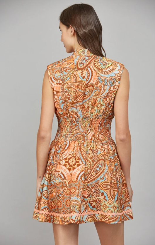 Viviana Zip Front Sleeveless Mini Dress