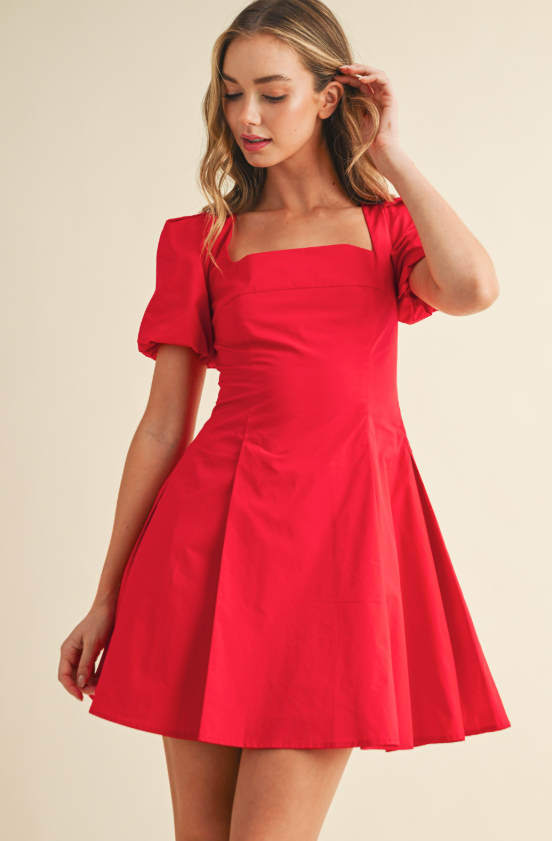 Hope Square Neck Puff Sleeve Mini Dress