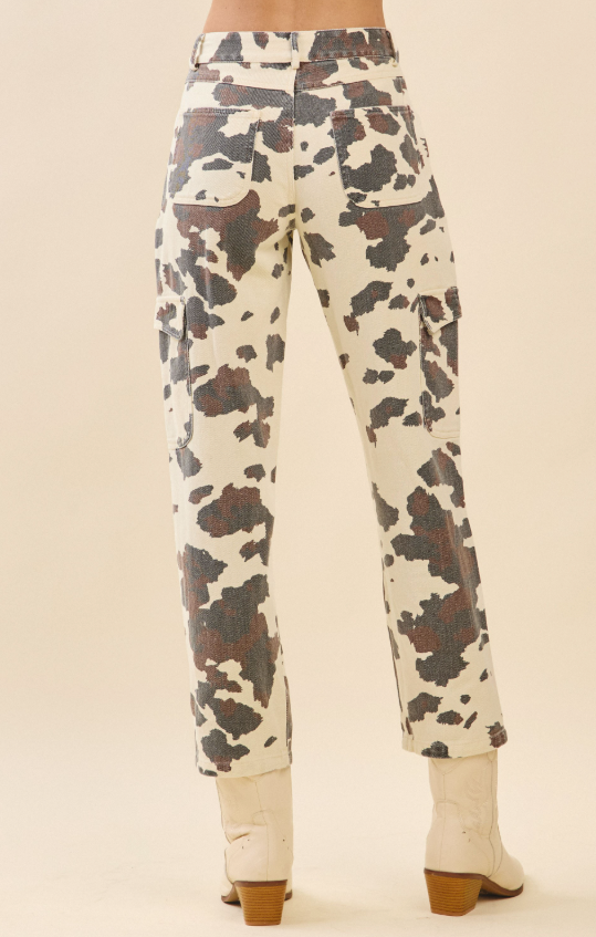 Harley Animal Print Straight Leg Cargo Pants