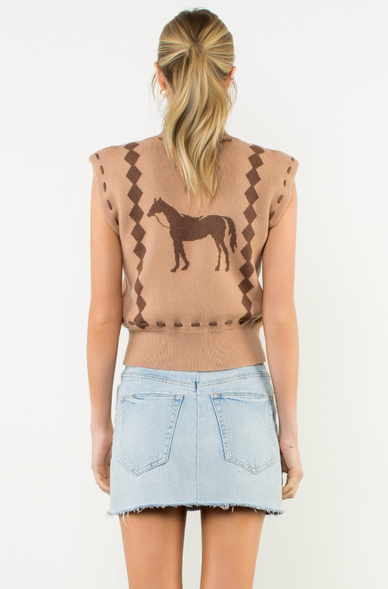 Phoenix Horse Knit Sweater Vest