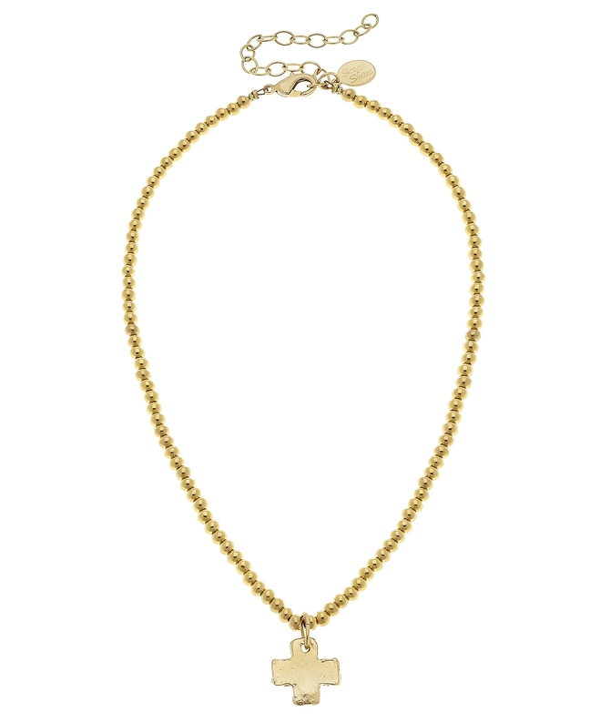 Susan Shaw Alys Gold Cross Necklace