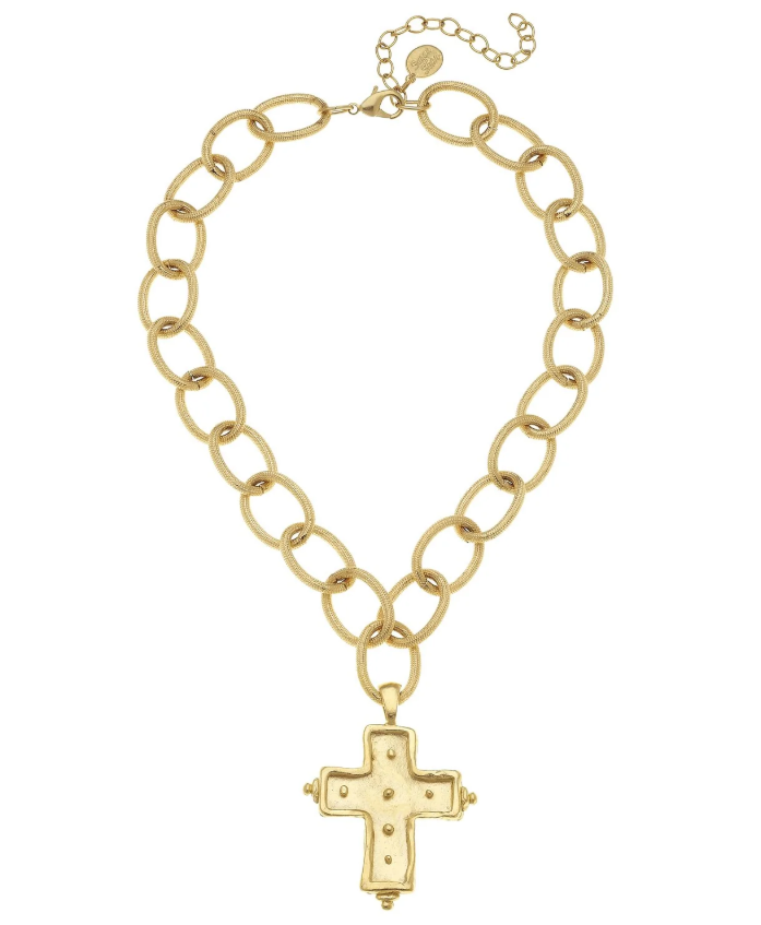 Susan Shaw Dotted Cross Necklace