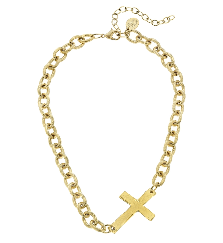 Susan Shaw Sideways Cross Necklace