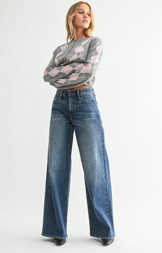 Just Black Denim The Ultra Wide Jean - Dark Denim