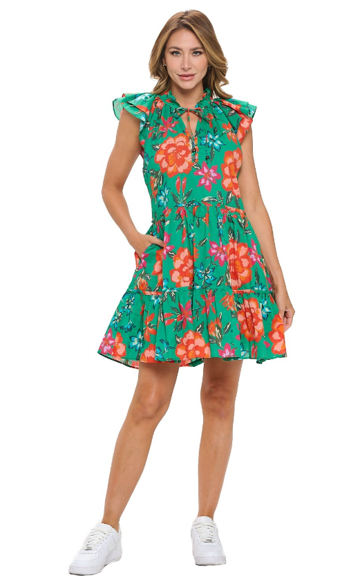 Isla Floral Tiered Mini Dress