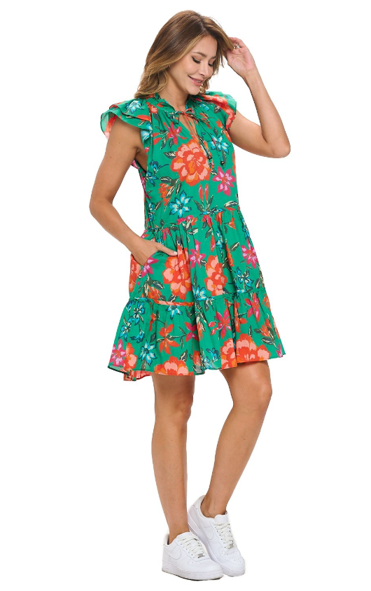Isla Floral Tiered Mini Dress