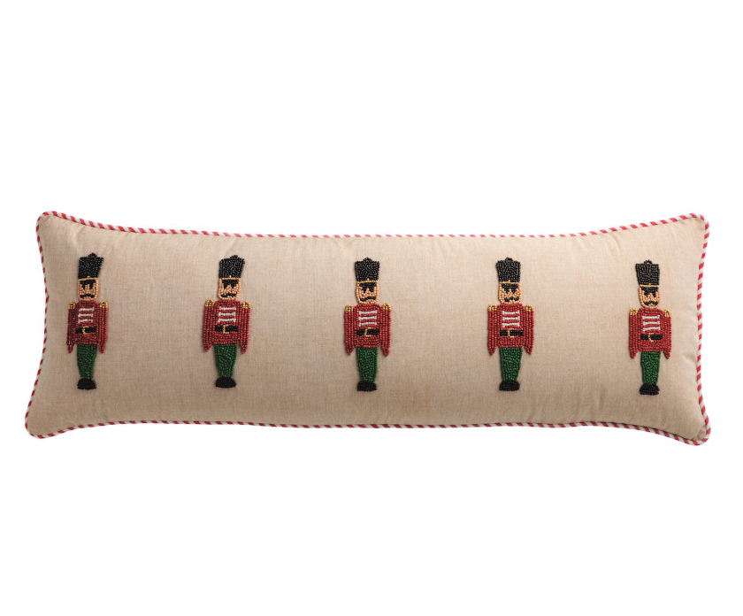 Nutcracker Long Beaded Pillow