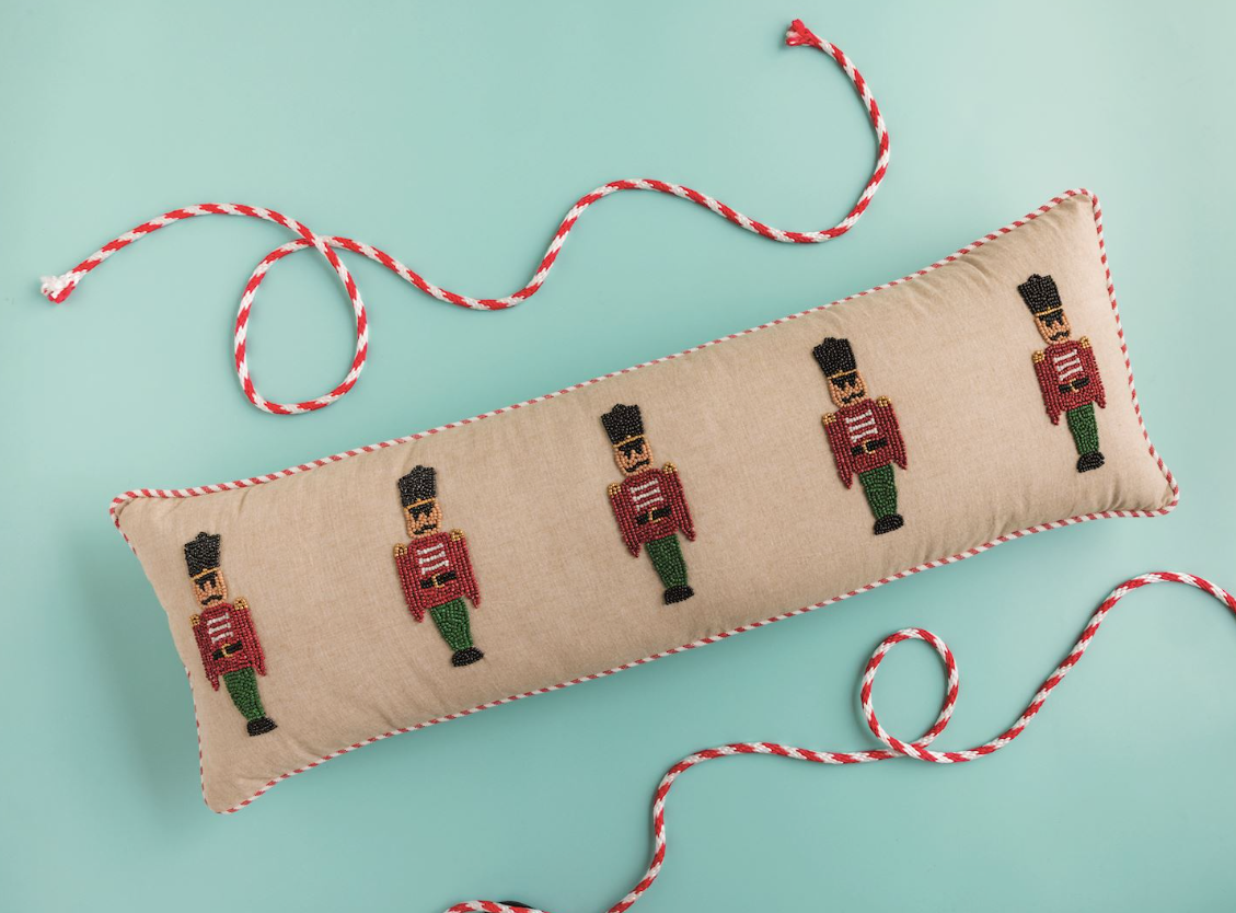 Nutcracker Long Beaded Pillow