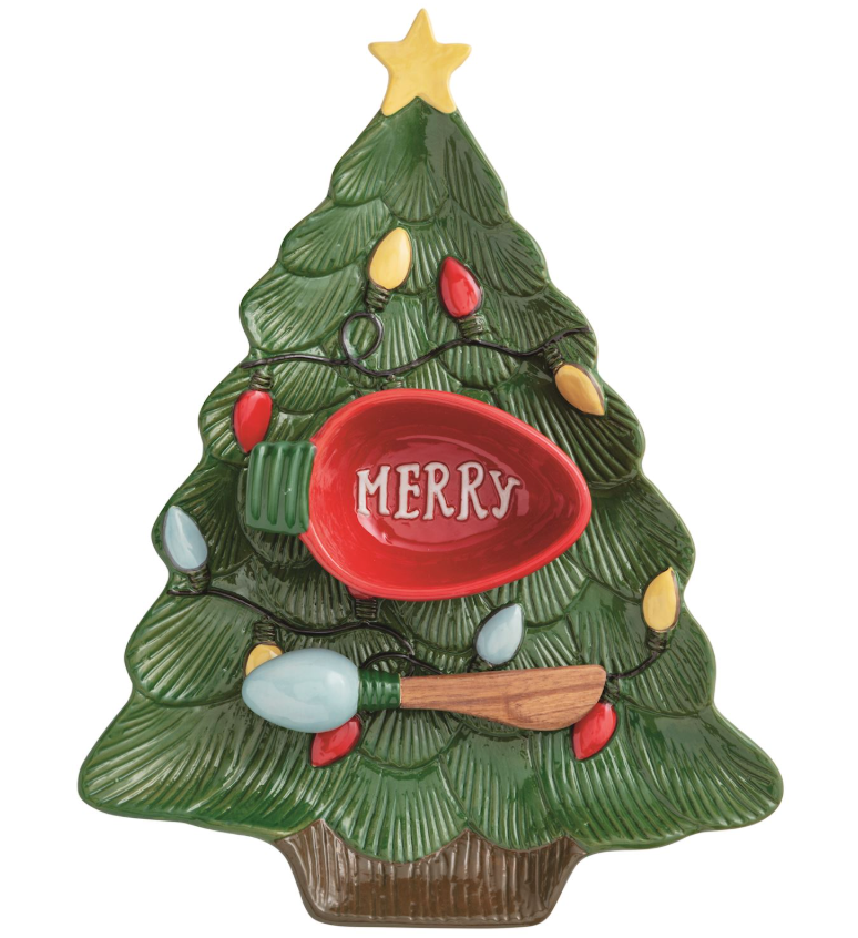 Farm Christmas Tree Chip & Dip Set