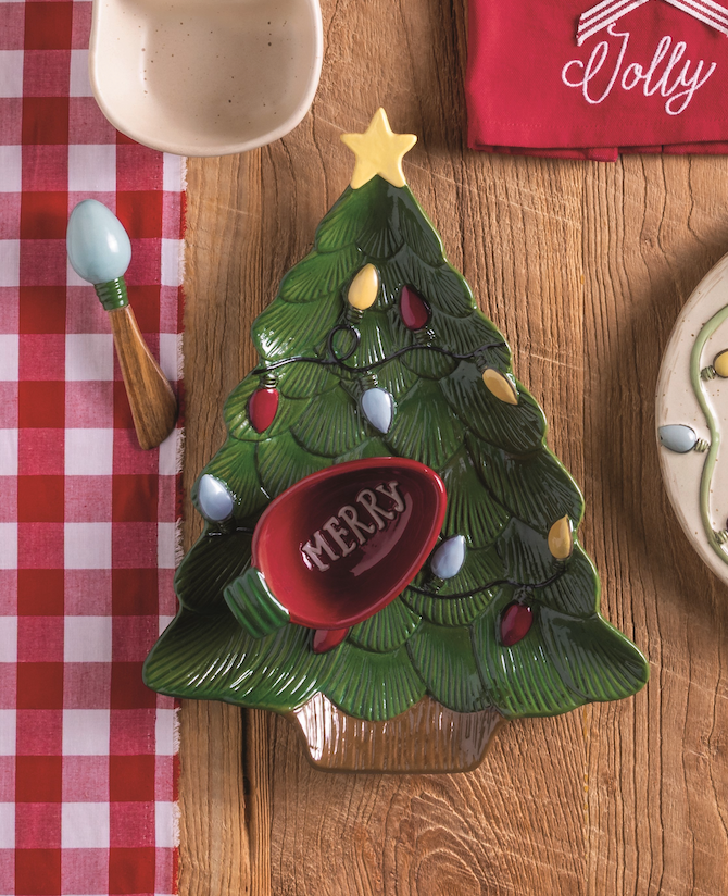 Farm Christmas Tree Chip & Dip Set
