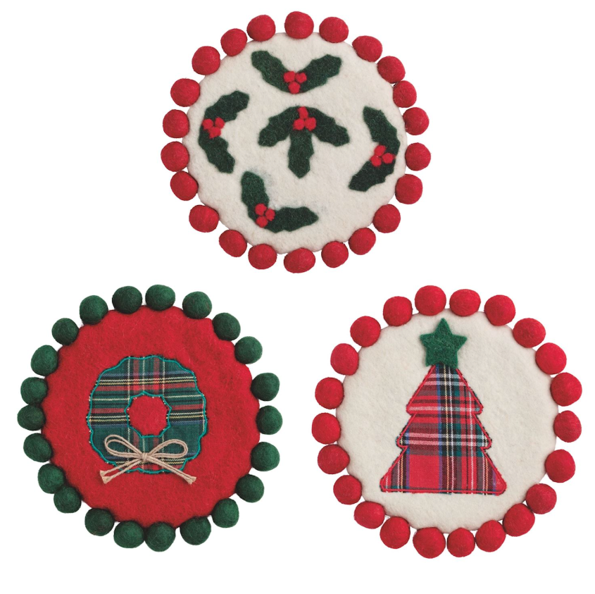 Classic Christmas Felted Trivet