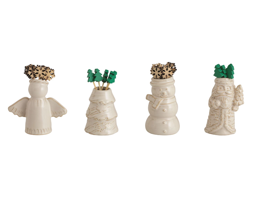 White Christmas Toothpick Holder