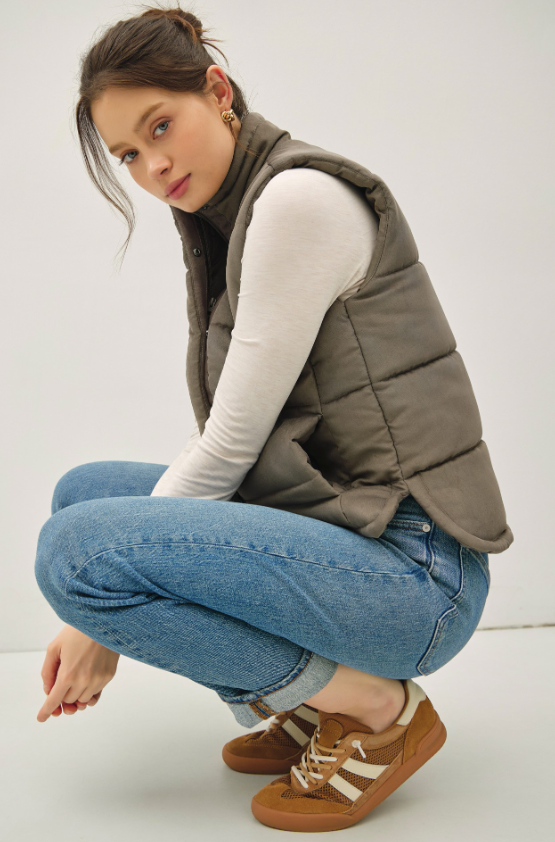 Peyton Suede Puffer Vest