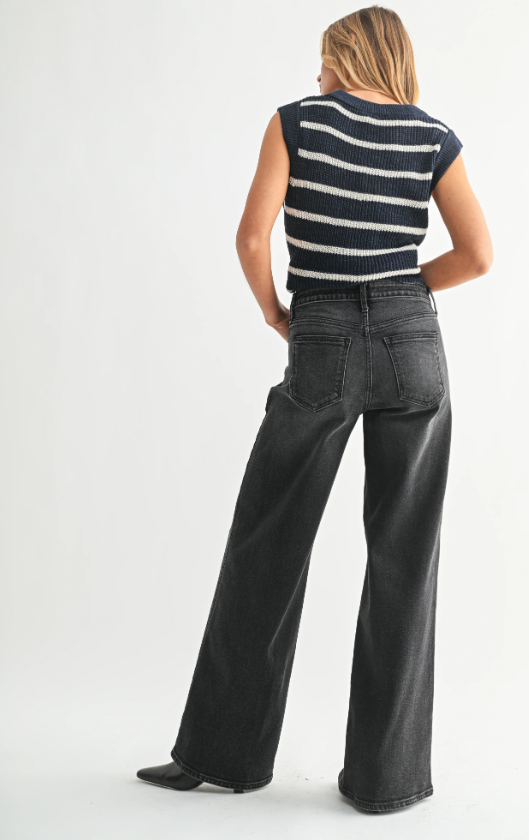 Just Black Denim The Ultra Wide Jean - Washed Black