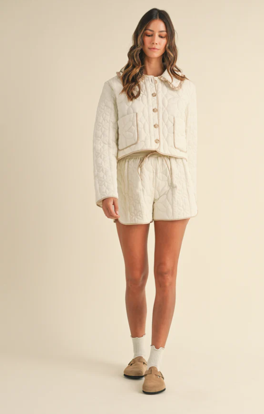 Rhonwen Quilted Jacket & Short Set