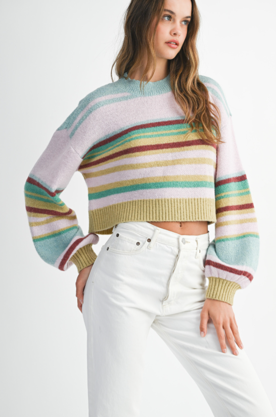 Jovie Multi Color Stripe Knit Sweater