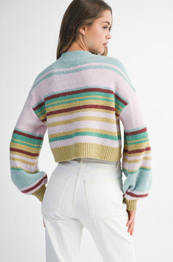 Jovie Multi Color Stripe Knit Sweater