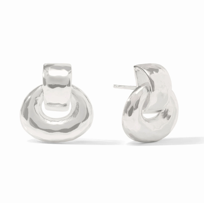 Julie Vos Avalon Demi Doorknocker Earring - Silver
