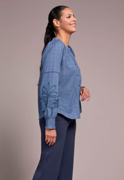 Tribal Jaquard Applique Sleeve Blouse