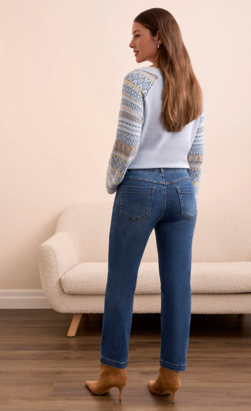 Tribal Audrey Boundless Stretch Denim Straight Leg Crop Jeans