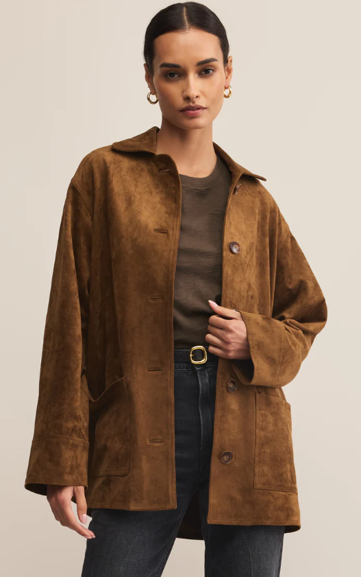 Z Supply Decker Faux Suede Chore Coat