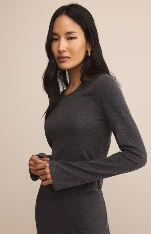 Z Supply Demure Cropped Long Sleeve