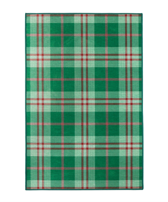 Jolly Plaid Machine Washable Rug